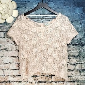 5/$30🎀Anthropologie | Kimchi Blue Boho Fairycore Floral Lace Babydoll Top Shirt